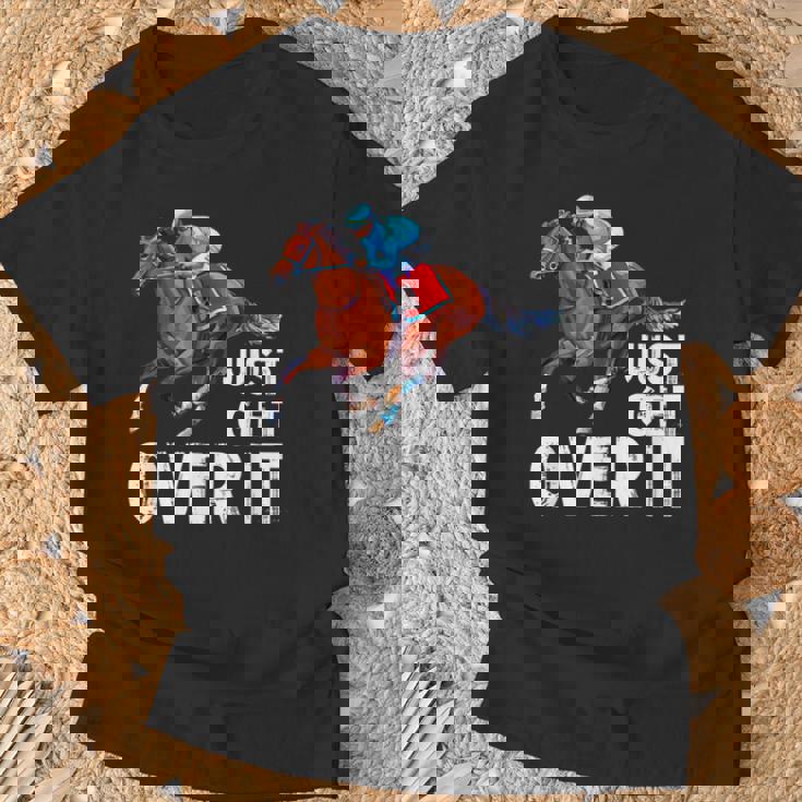 Just Get Over It 馬ショー ジャンピング乗馬 Tシャツ 高齢者への贈り物