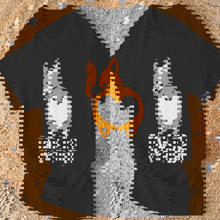 Mamma Corgi Talk To My Fluff Cane Mamma Cane Papà Maglietta Regalos para ancianos