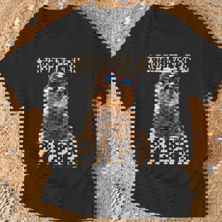 Meerkat Papaミーアキャット パパ パパ 父の日 マングース パパ スリケート ファーザー Tシャツ 高齢者への贈り物