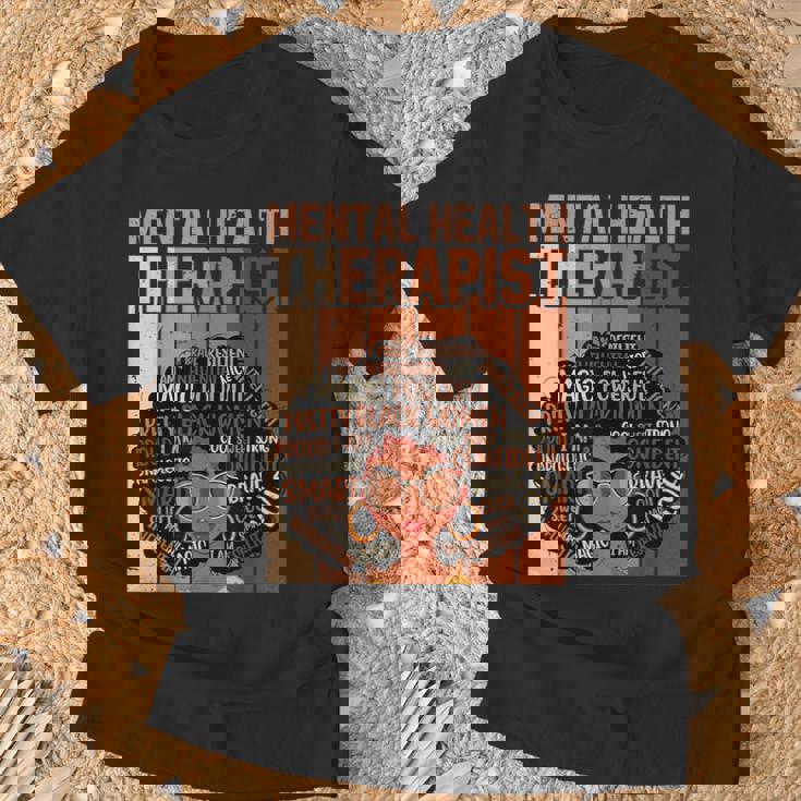 Mental Health Therapist Afro Black History Month T-Shirt Gifts for Old Men Mental Health Therapist Afro Black History Month T-Shirt Gifts for Old Men