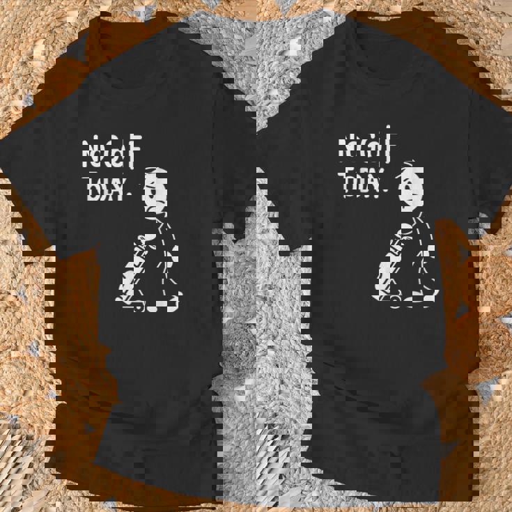 No Golf Todayadtick Man ユーモア ゴルフカートを押す Tシャツ 高齢者への贈り物