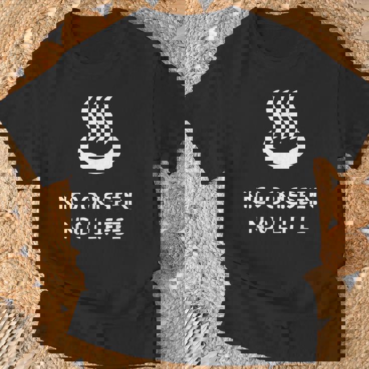 No Onsen No Life 温泉好き Tシャツ 高齢者への贈り物