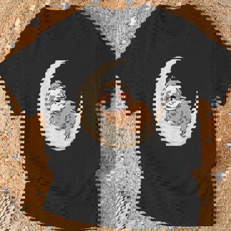 Perezoso Dormido En La Luna – Ilustración Camiseta unisex Regalos para ancianos
