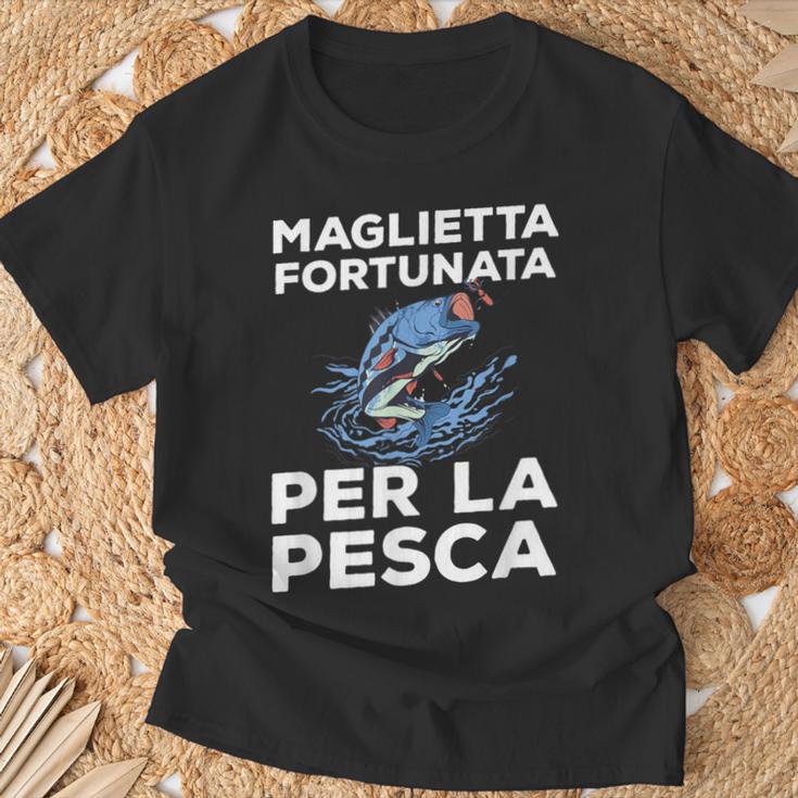 Regalo Pesca Fortunata Per La Pesca Per Pescatore Maglietta Regalos para ancianos
