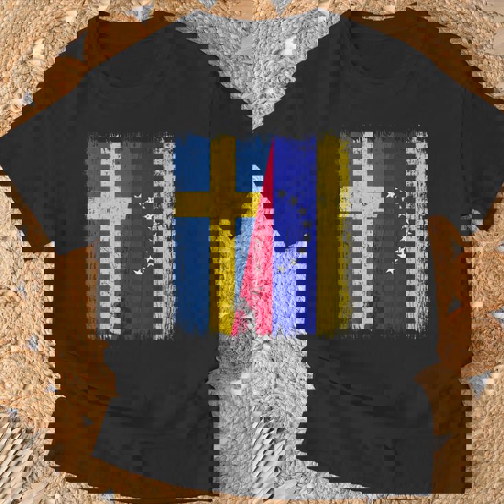 Sueciaenezuela Media Banderauecaenezolana Jersey Camiseta unisex Regalos para ancianos