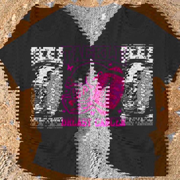 Tackle Breast Cancer Awareness Fighting American Football T-Shirt Gifts for Old Men