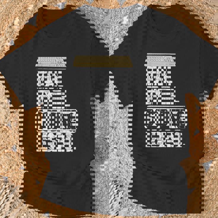 Uomo Mito Codifica Leggenda Coder Papà Geek Computer Programmer Maglietta Regalos para ancianos