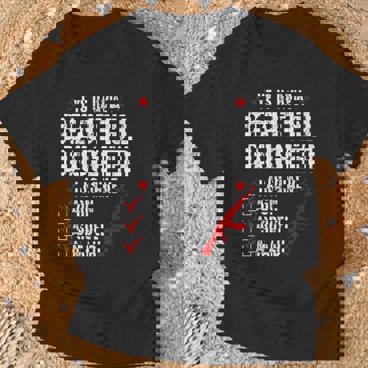 メンズ Yes I Have A Beautiful Daughters I Also Havearcastic Tシャツ 高齢者への贈り物