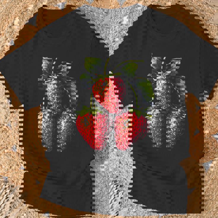 いちご フルーツモチーフ カラフル イラスト イチゴ Tシャツ 高齢者への贈り物