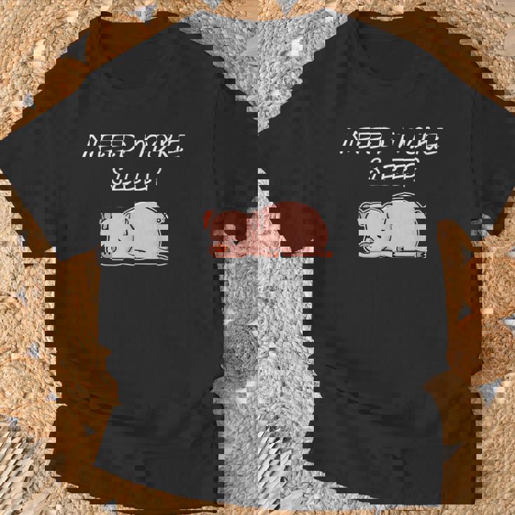 おやすみになる豚のパジャマデザイン Tシャツ 高齢者への贈り物