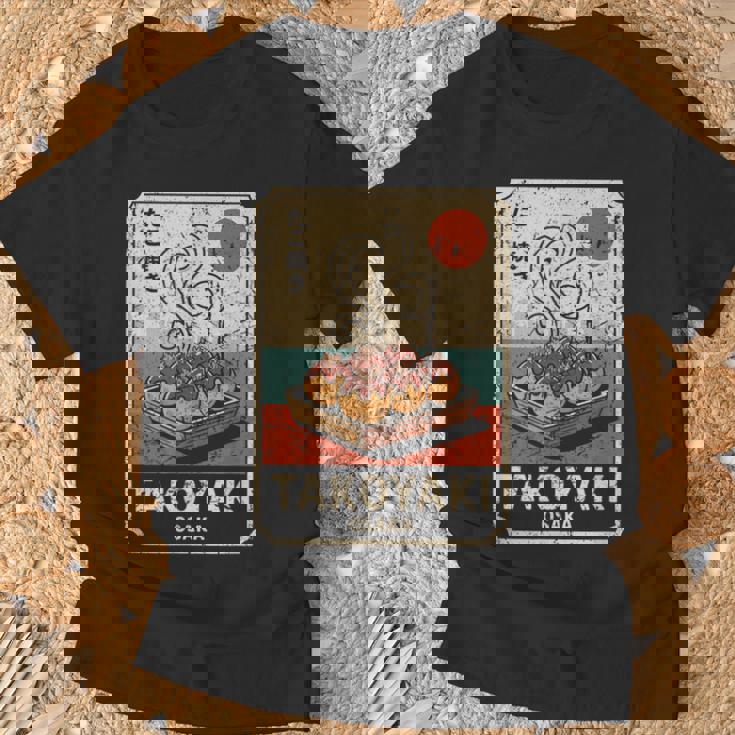 たこ焼きボール 道頓堀 日本 レトロ 和 漢字 お土産 Tシャツ 高齢者への贈り物