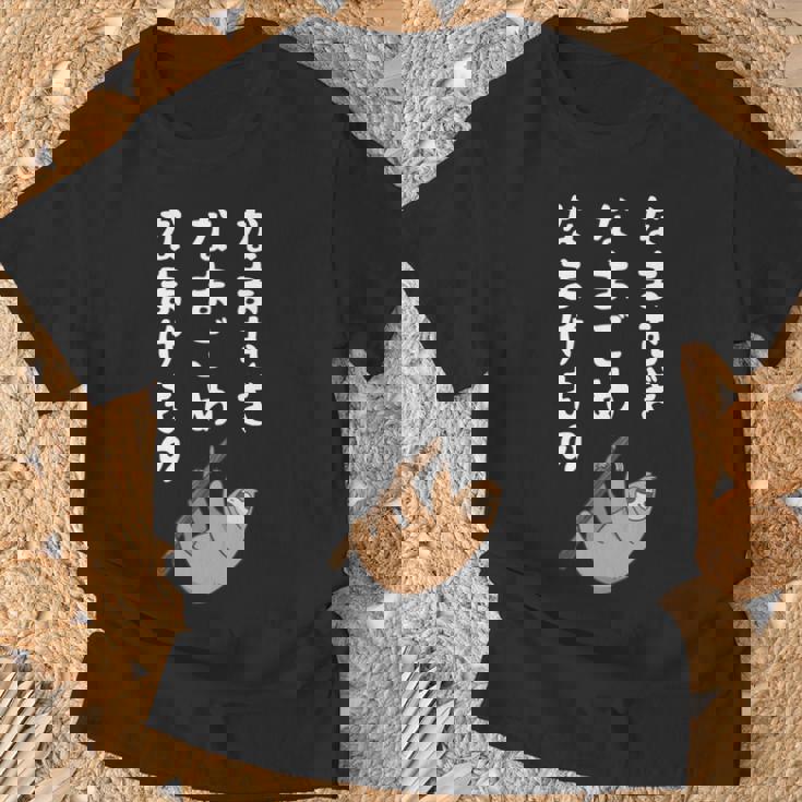 なまむぎなまごめなまけもの 早口言葉 ナマケモノ 面白い 可愛い なまけもの 動物好き 長袖tシャツ Tシャツ 高齢者への贈り物