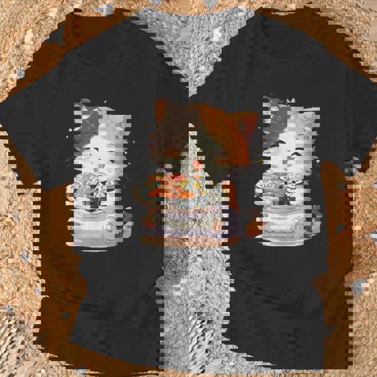 わがまま猫 寿司ねこ ラーメン好き かわいい おもしろ マンガ Tシャツ 高齢者への贈り物