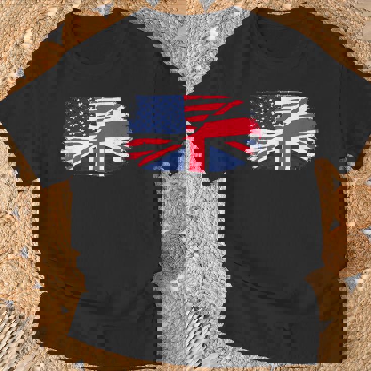 アメリカの国旗-ユニオンジャック-イギリスの国旗 Usa Flag Union Jack Uk Flag Tシャツ 高齢者への贈り物