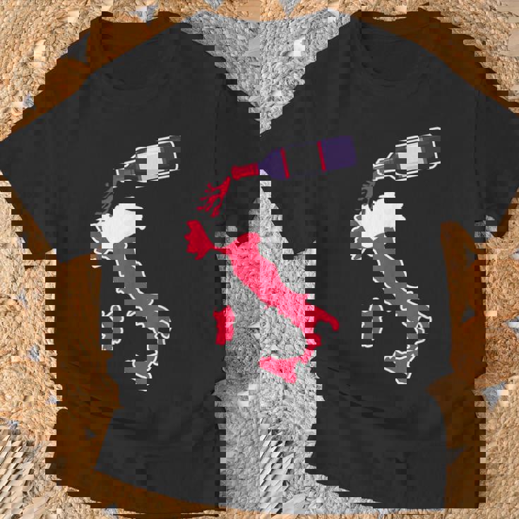 イタリアワインシャツ 地図 イタリアバケーション Tシャツ 高齢者への贈り物