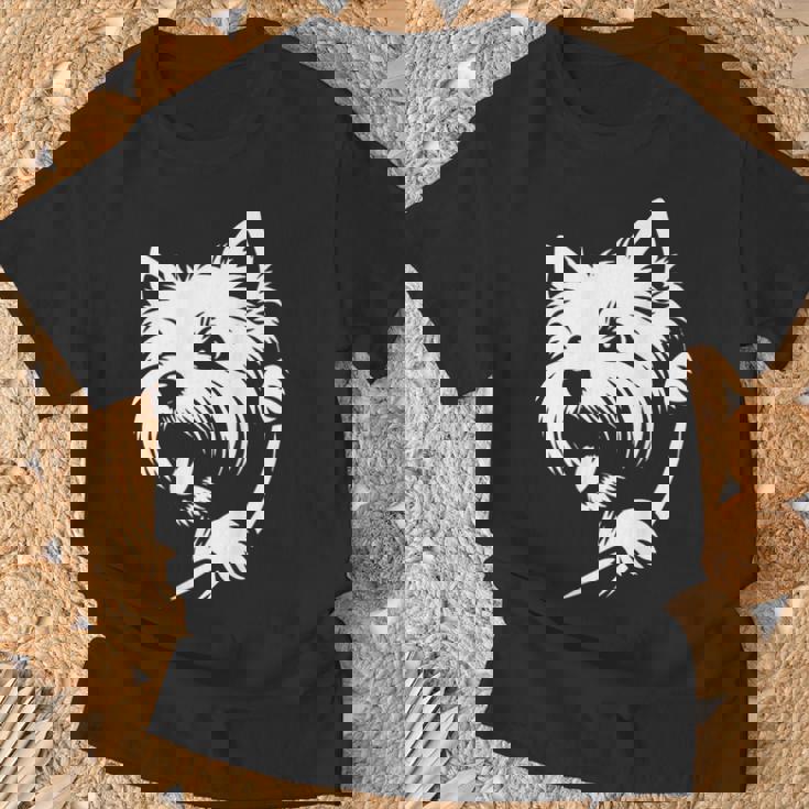 ウエスト ハイランド ホワイト テリア ピーキングドッグ ウェスティ デザイン Tシャツ 高齢者への贈り物