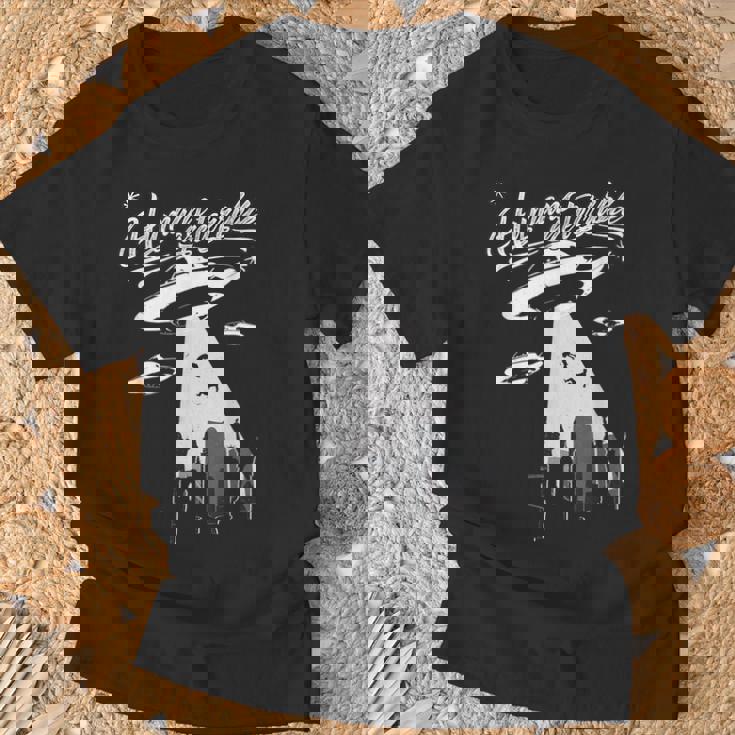 エイリアン誘拐 Ufo Humans Are Terrible Tシャツ 高齢者への贈り物