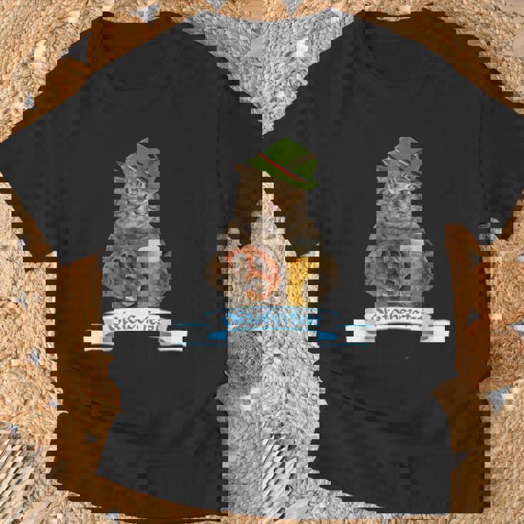 オクトーバーフェスト 猫 ドイツビール 長袖tシャツ Tシャツ 高齢者への贈り物