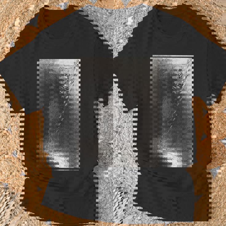 オディロン・ルドン著「そして彼にかかった彼の名は死だった」 Tシャツ 高齢者への贈り物