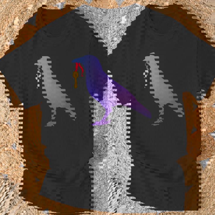 カラス カラス カラス シャツ ゴールド キーホルダー 青い鳥 カラス Tシャツ 高齢者への贈り物