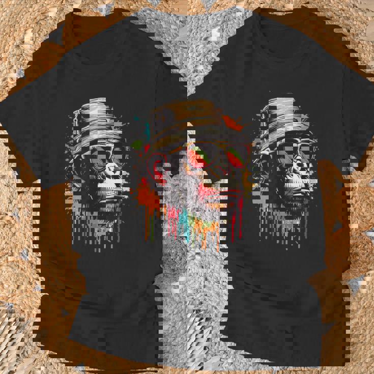 カラフル エイプ クール ヴィンテージ グラフィティ グラフィックアート Tシャツ 高齢者への贈り物