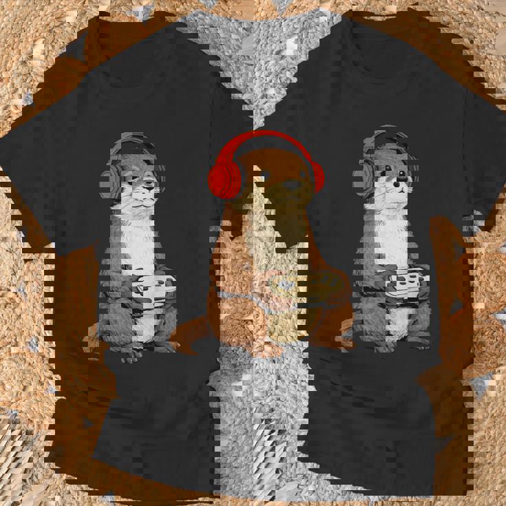 カワイイ カワウソ ゲーム アニメ レトロ 日本の芸術作品 ゲーマー 面白い Tシャツ 高齢者への贈り物