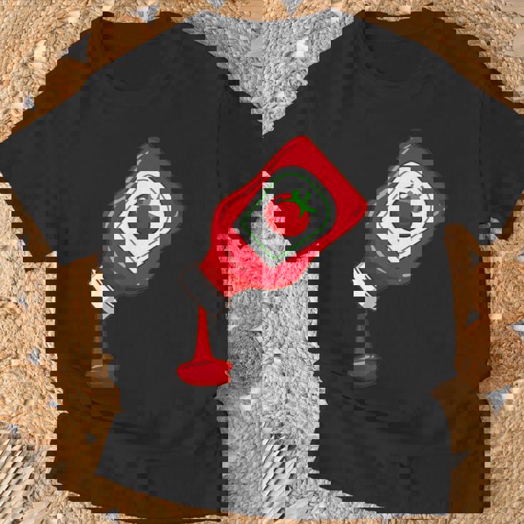 ケチャップをのせて面白いケチャップラバー Tシャツ 高齢者への贈り物
