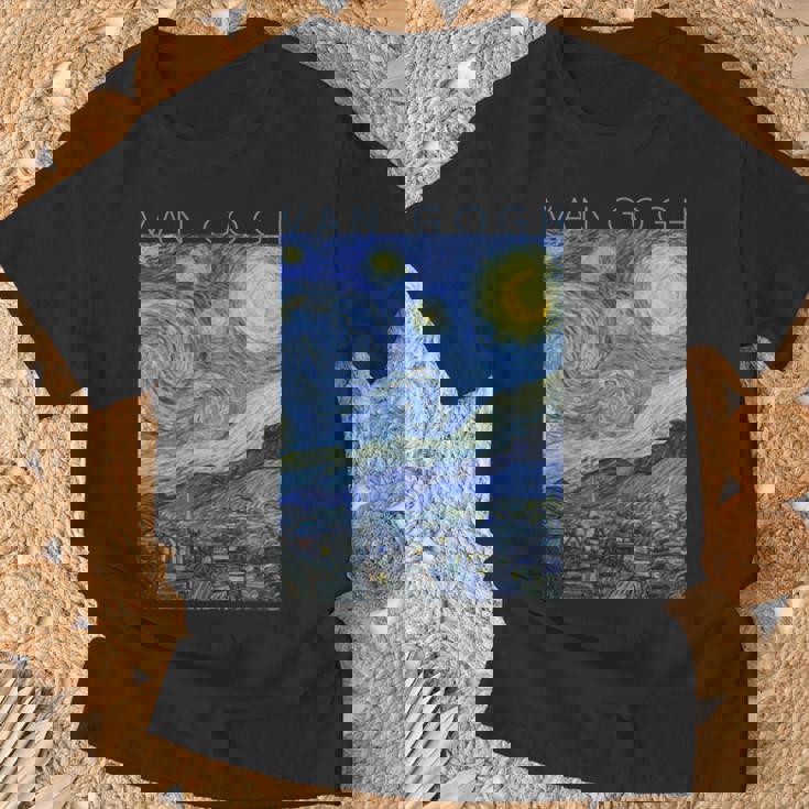 ゴッホ 星月夜 芸術家のためのアート 長袖tシャツ Tシャツ 高齢者への贈り物