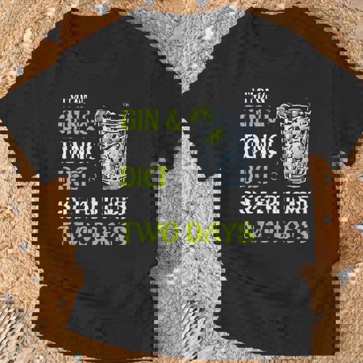 ジントニック ダイエット お酒 カクテル 面白い ドリンク Tシャツ 高齢者への贈り物