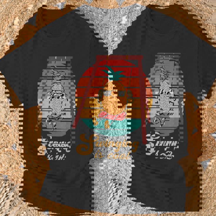 スイング パイナップル スイング クール 面白い フルーツ 男性 女性 子供 Pineapple Tシャツ 高齢者への贈り物
