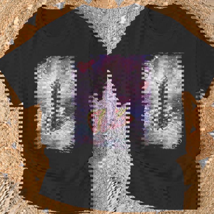 スペースキャットライディングアルパカユニコーン-ピザ＆タコス Tシャツ 高齢者への贈り物