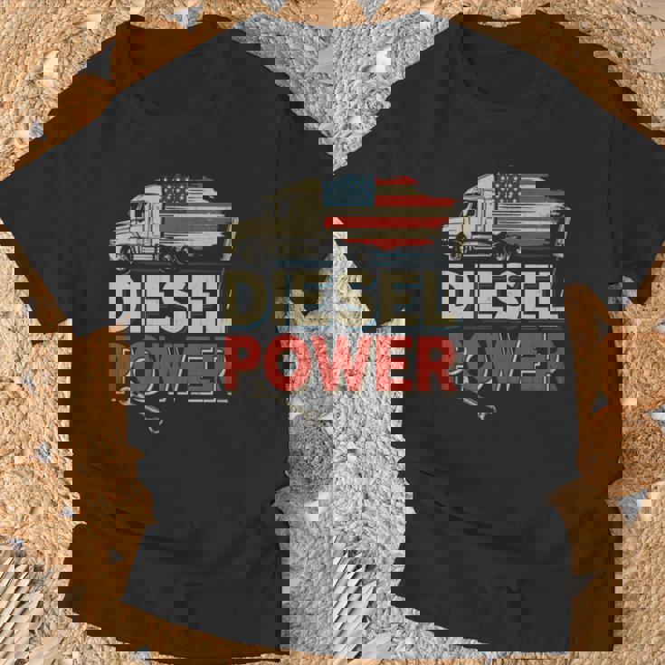 ディーゼルパワーシャツ ディーゼルトラックアクセサリー ディーゼル整備士 長袖tシャツ Tシャツ 高齢者への贈り物