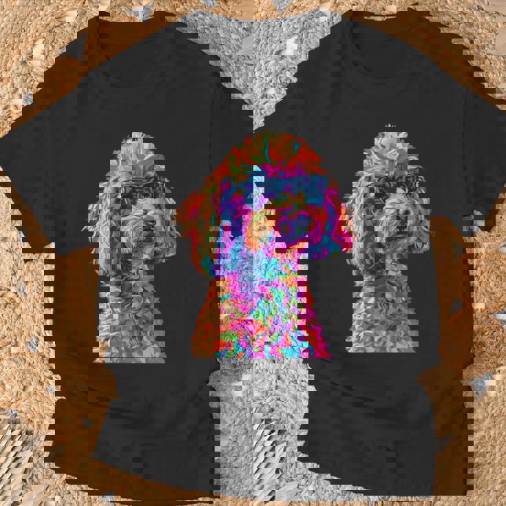 トイプードル愛好家デザイン ポップアート 面白いトイプードル 犬 長袖tシャツ Tシャツ 高齢者への贈り物