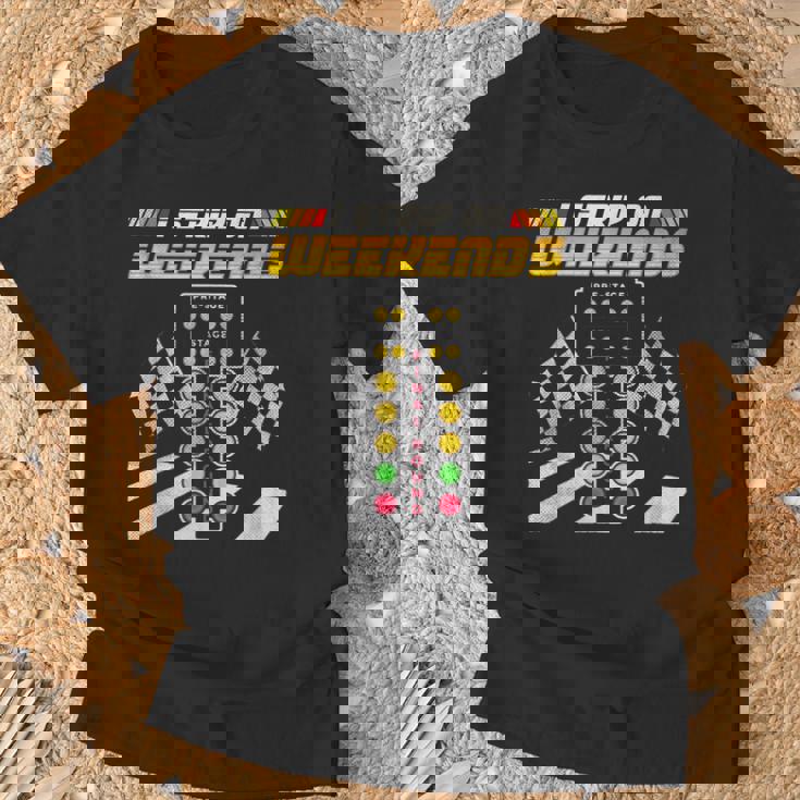 ドラッグレースレーサー 週末はストリップ三昧 Tシャツ 高齢者への贈り物