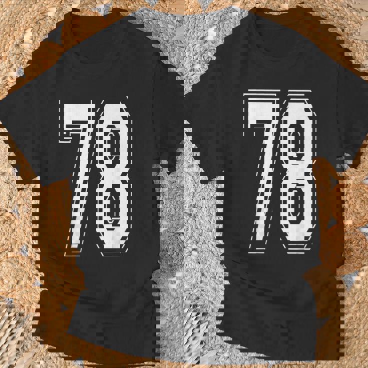 ナンバー78 バーシティスタイル ボールド スポーツ 誕生日 ジャージ Tシャツ 高齢者への贈り物