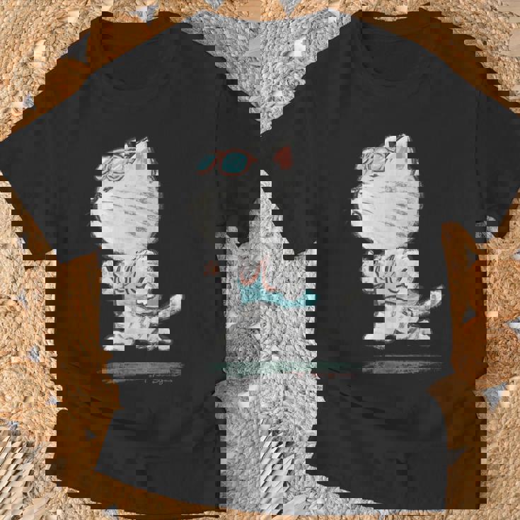 ネコ ねこ ランニング 子猫 ペット おもしろ 動物 ランナー イラスト Tシャツ 高齢者への贈り物