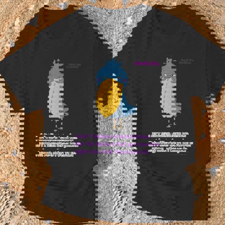 ハシビロコウlove Tシャツ 高齢者への贈り物