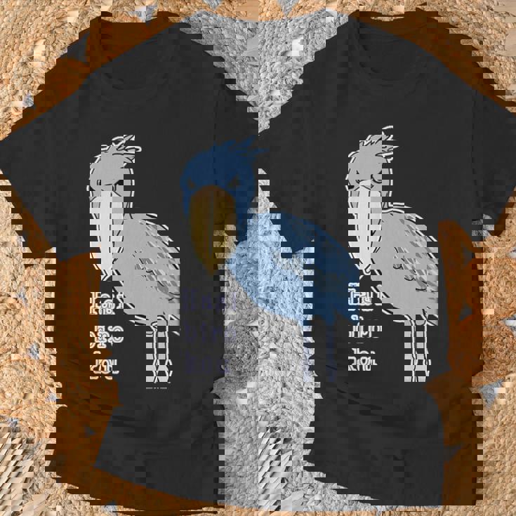 ハシビロコウさん『ビッグ プリント』青い鳥【どうぶつフレンズ】ゆるくて かわいい 動物園 長袖tシャツ Tシャツ 高齢者への贈り物