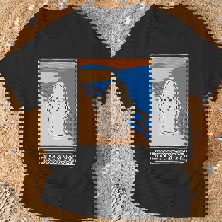 ハニワくん の ムンクの叫び 埴輪【ゆるフレンズ】名画 パロディ 歴史土器 キャラクター かわいい イラスト 面白い 長袖tシャツ Tシャツ 高齢者への贈り物