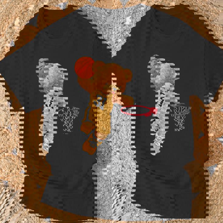 バスケットボール かわいい テディベア Tシャツ 高齢者への贈り物