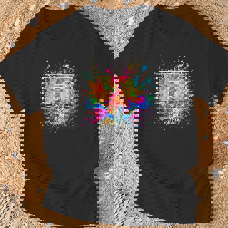 バスケットボール バスケ 面白tシャツ カラフル ゴール おもしろ 服 バスケ部 グッズ ネタ メンズ Tシャツ 高齢者への贈り物