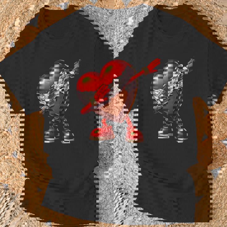 バレンタインデー チョコレート ハート ダビングデザイン Tシャツ 高齢者への贈り物