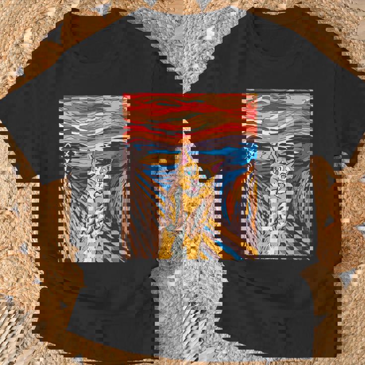 ファニー タビーキャット 絵画 ムンクの叫び パロディ Tシャツ 高齢者への贈り物