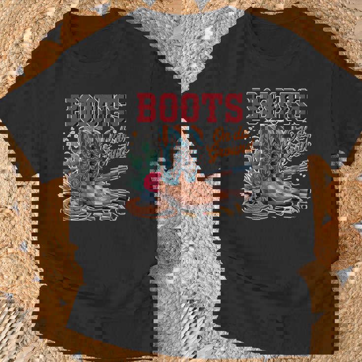 ブーツ オン グラウンド カウガール カウボーイ ウエスタン Tシャツ 高齢者への贈り物