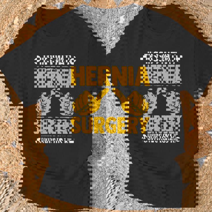ヘルニア 手術 患者 回復 お見舞い 駄じゃれ Tシャツ 高齢者への贈り物