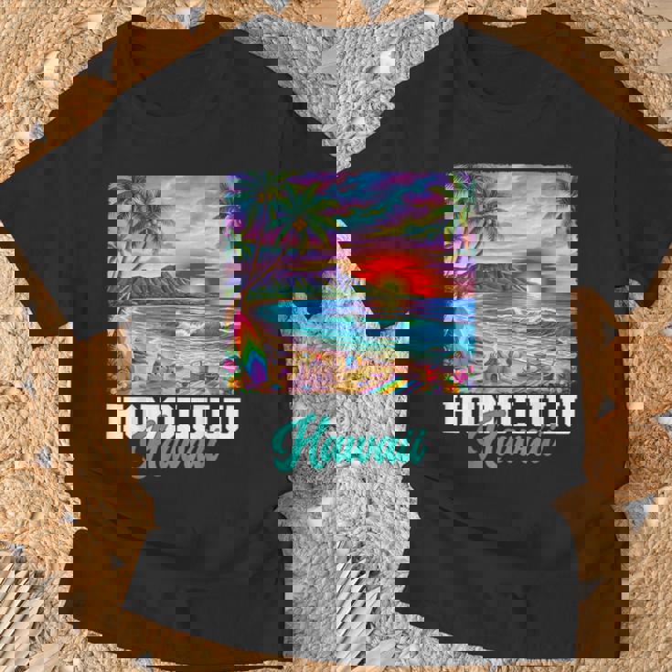ホノルル ハワイ ハワイアン 波 ビーチ 夏 サーフィン レトロ Tシャツ 高齢者への贈り物
