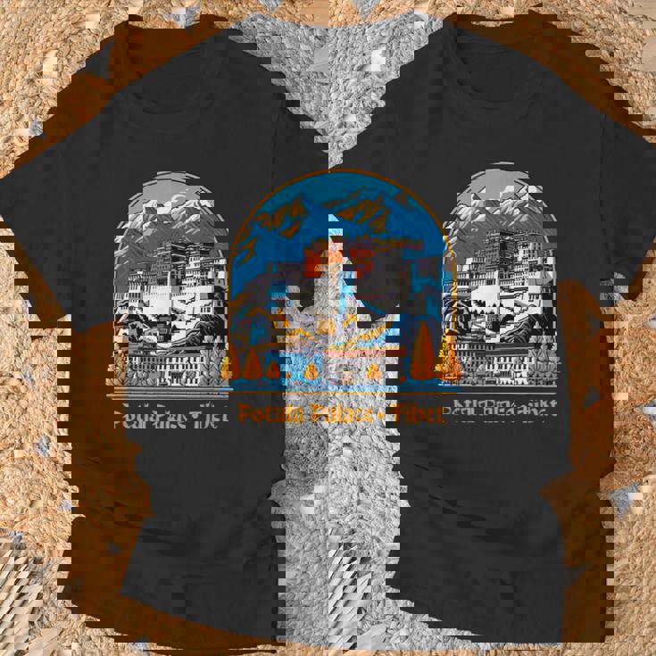 ポタラ宮 チベット ラサ 仏教 Tシャツ 高齢者への贈り物