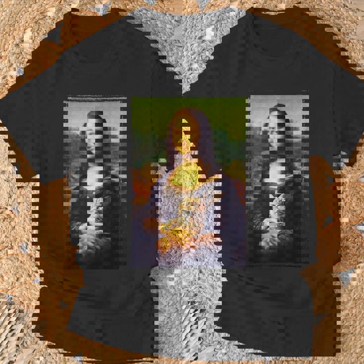 モナリザ と 猫 美術 教師 絵画 と 猫 恋人 Tシャツ 高齢者への贈り物