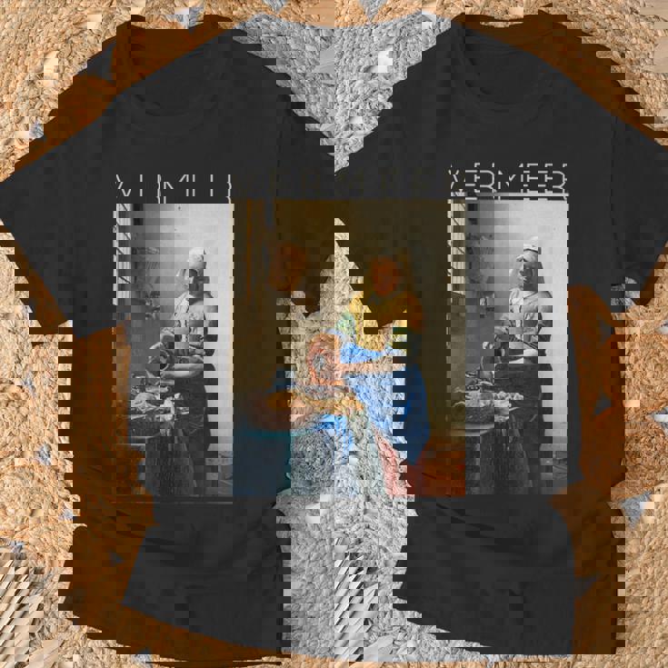 ヨハネス・フェルメール 芸術家のための芸術 ミルクメイド Tシャツ 高齢者への贈り物