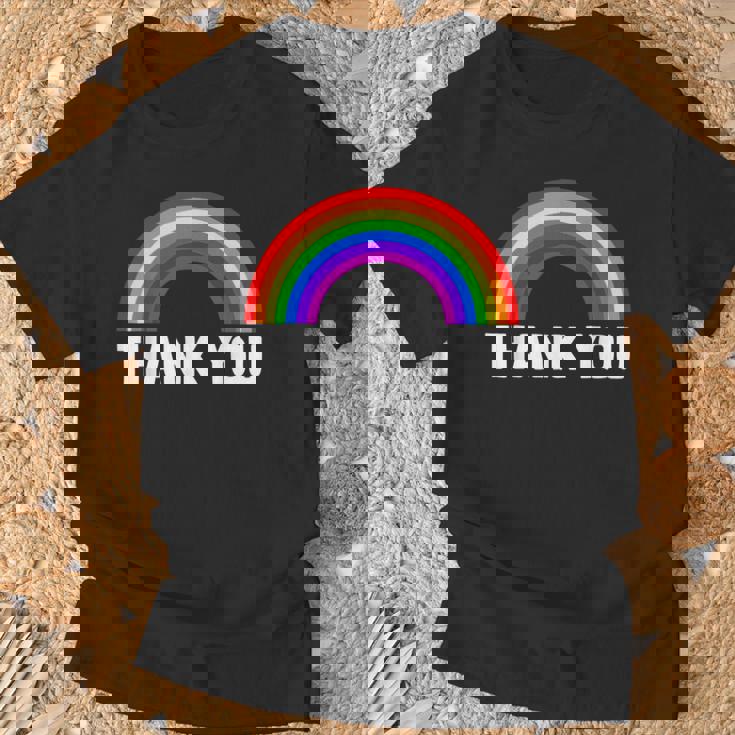 レインボー Thank You Tシャツ 高齢者への贈り物